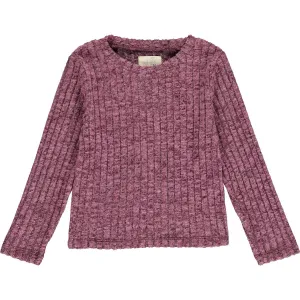 Vignette Maroon Nikki Ribbed Top