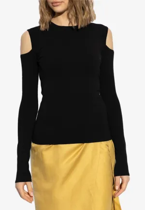 Vik Cold-Shoulders Ribbed Top