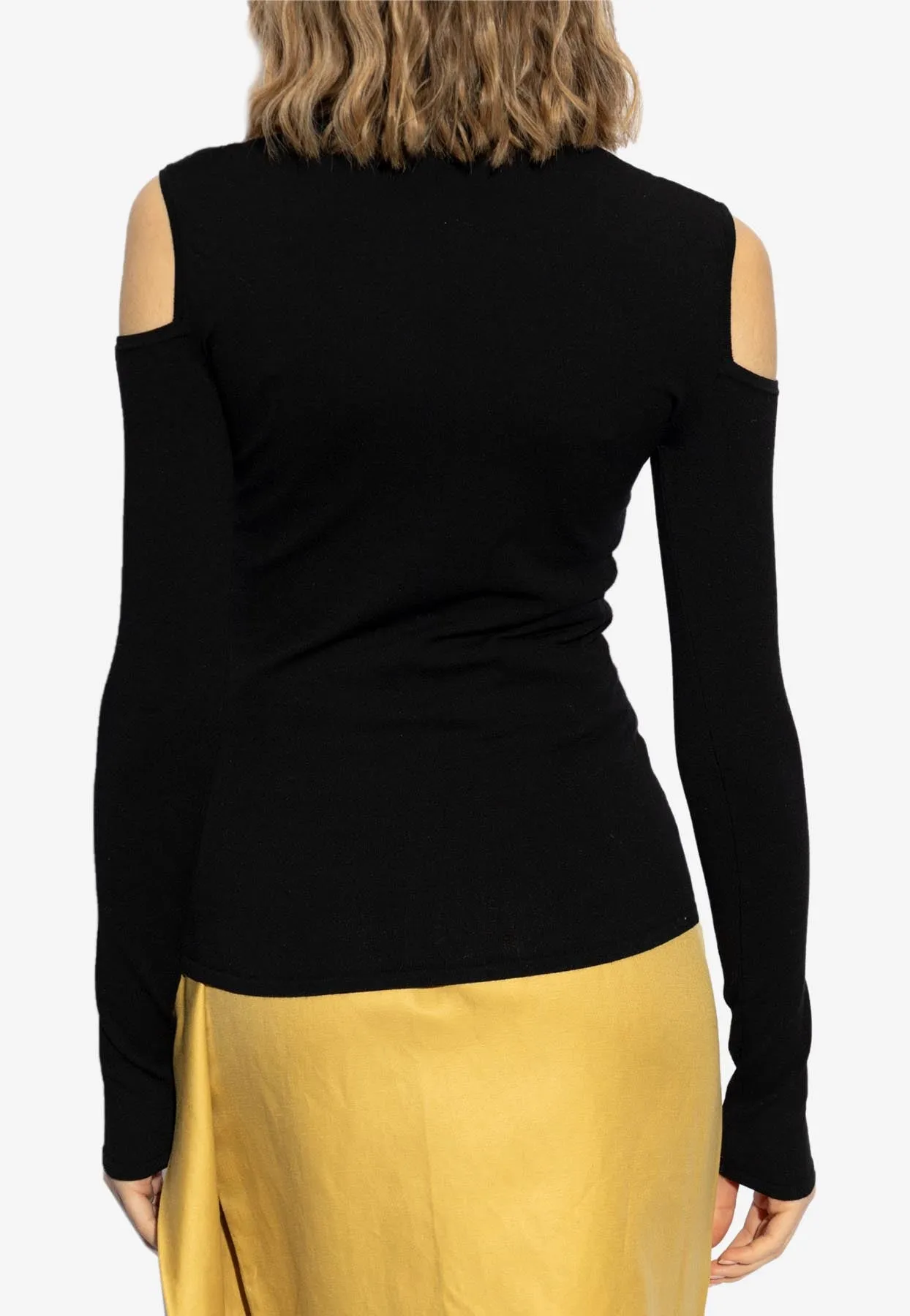 Vik Cold-Shoulders Ribbed Top