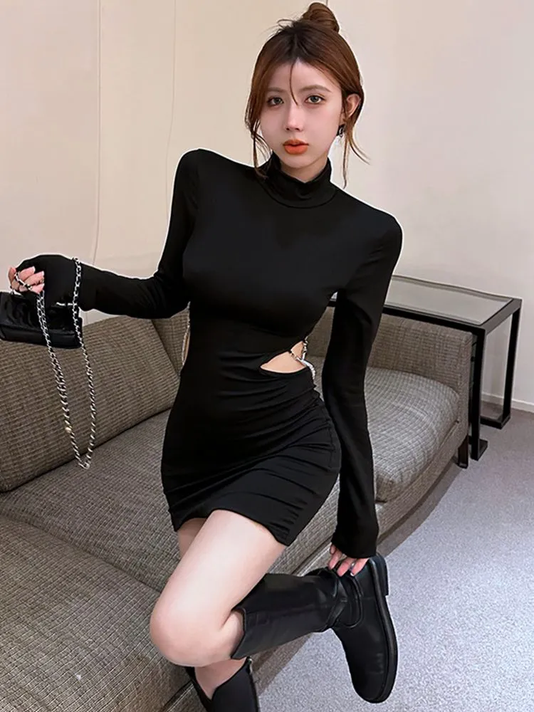 Waist-revealing hollow chain hip skirt  KF705674