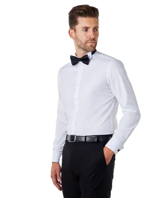 WHITE TUXEDO WING COLLAR SHIRT