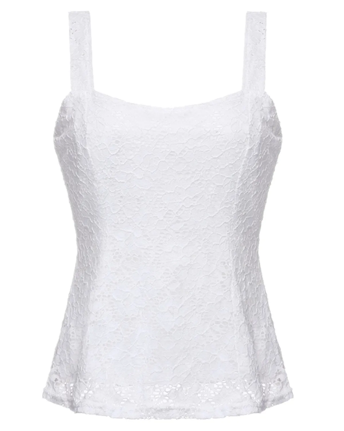 Women Low-Cut Crop Top Vest Bodycon Lace Floral Tunic Sleeveless Tank Top Plus Size Casual Camis Cropped Tops