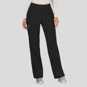 Women's Elastic Waistband Cargo Pull-On Scrub Pant | Black