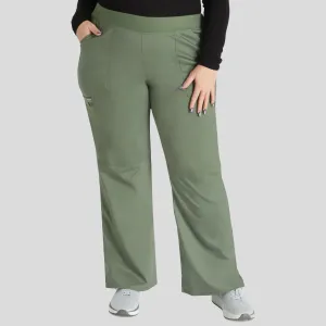 Women's Elastic Waistband Cargo Pull-On Scrub Pant | Olive