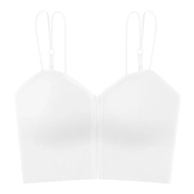 Women's Seamless Crop Tops - Sports Tank Top, Vneck Ribbed Bralette, Sexy Lingerie Cami