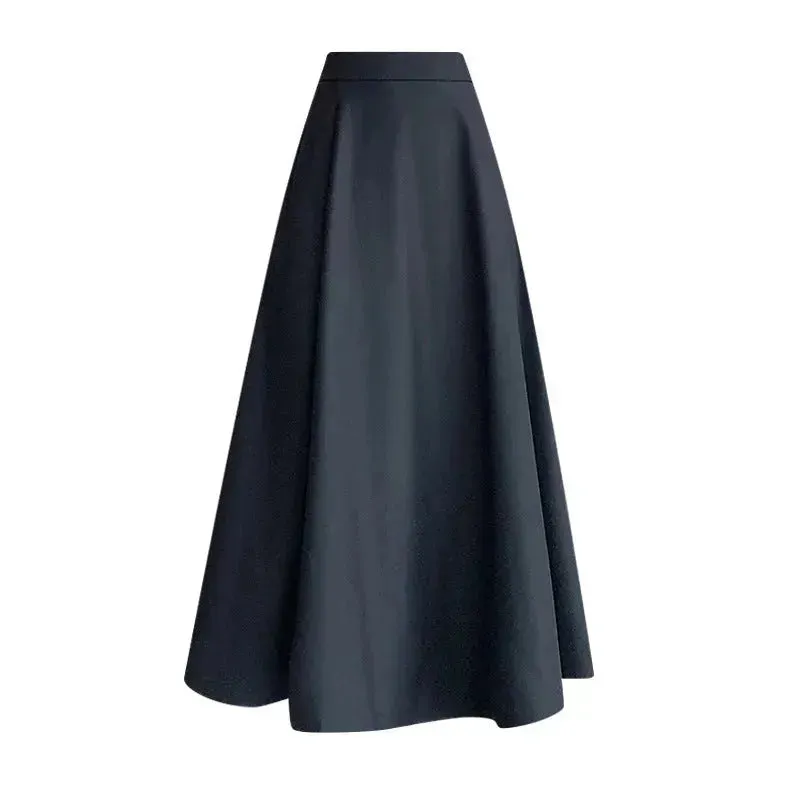 Women's Skirt Drooping Slimming High Waist A- Line Circle Midi flared Skirt