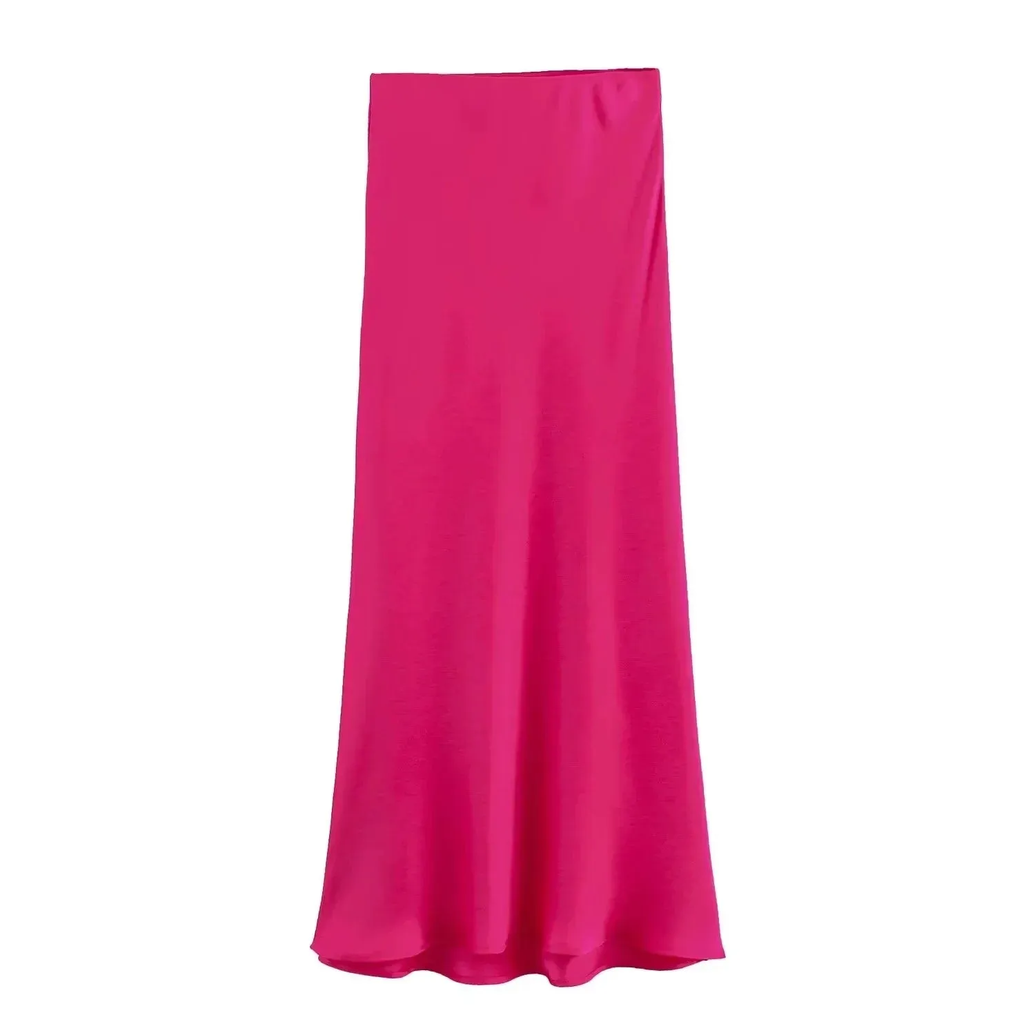 Women's Skirts Basic Satin Skirt High Waist Stylish Long Skirts Midi Chic And Elegan