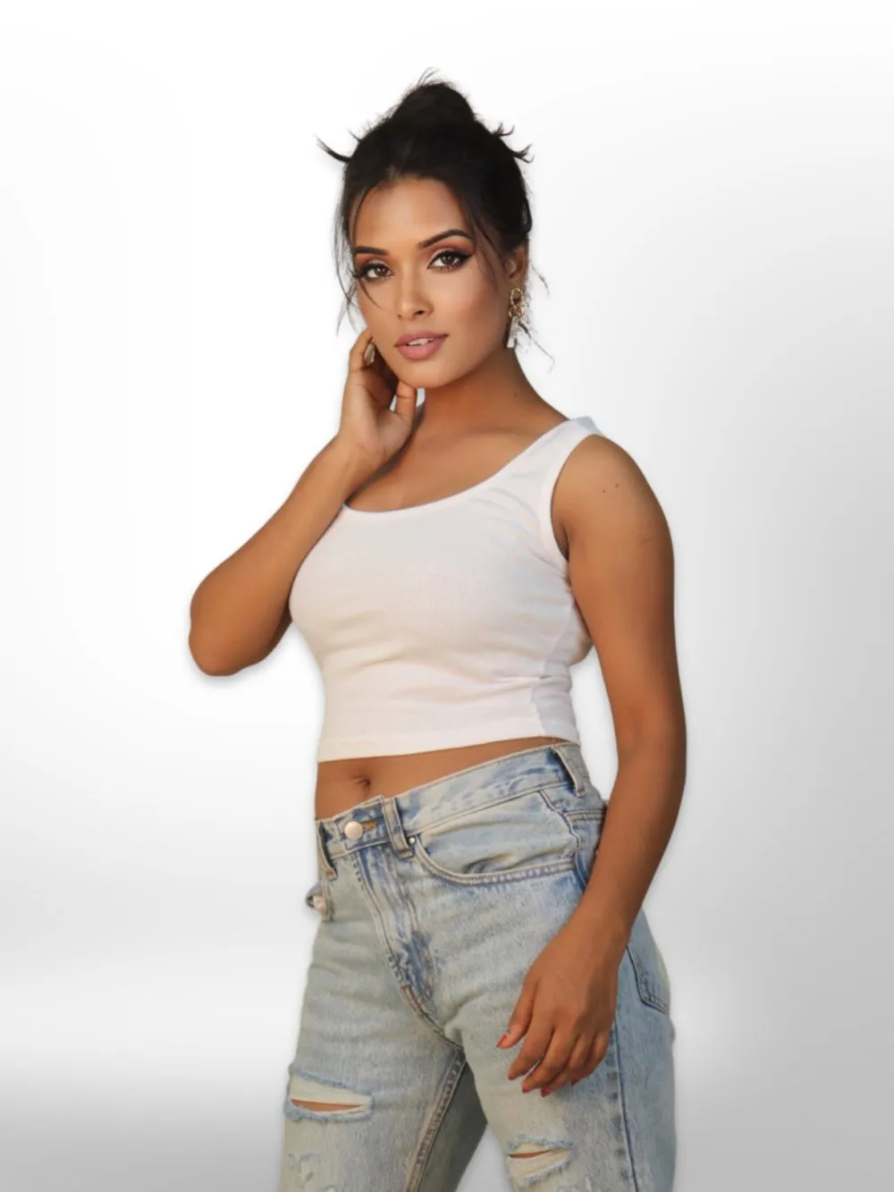 Women's Tank Casual Plain Rib Crop Tops