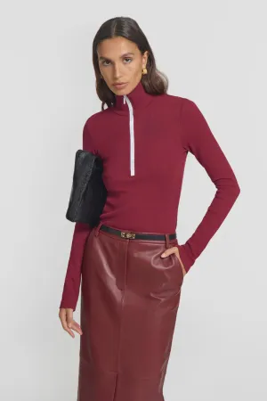 Woods Rib Turtle Neck Sangria