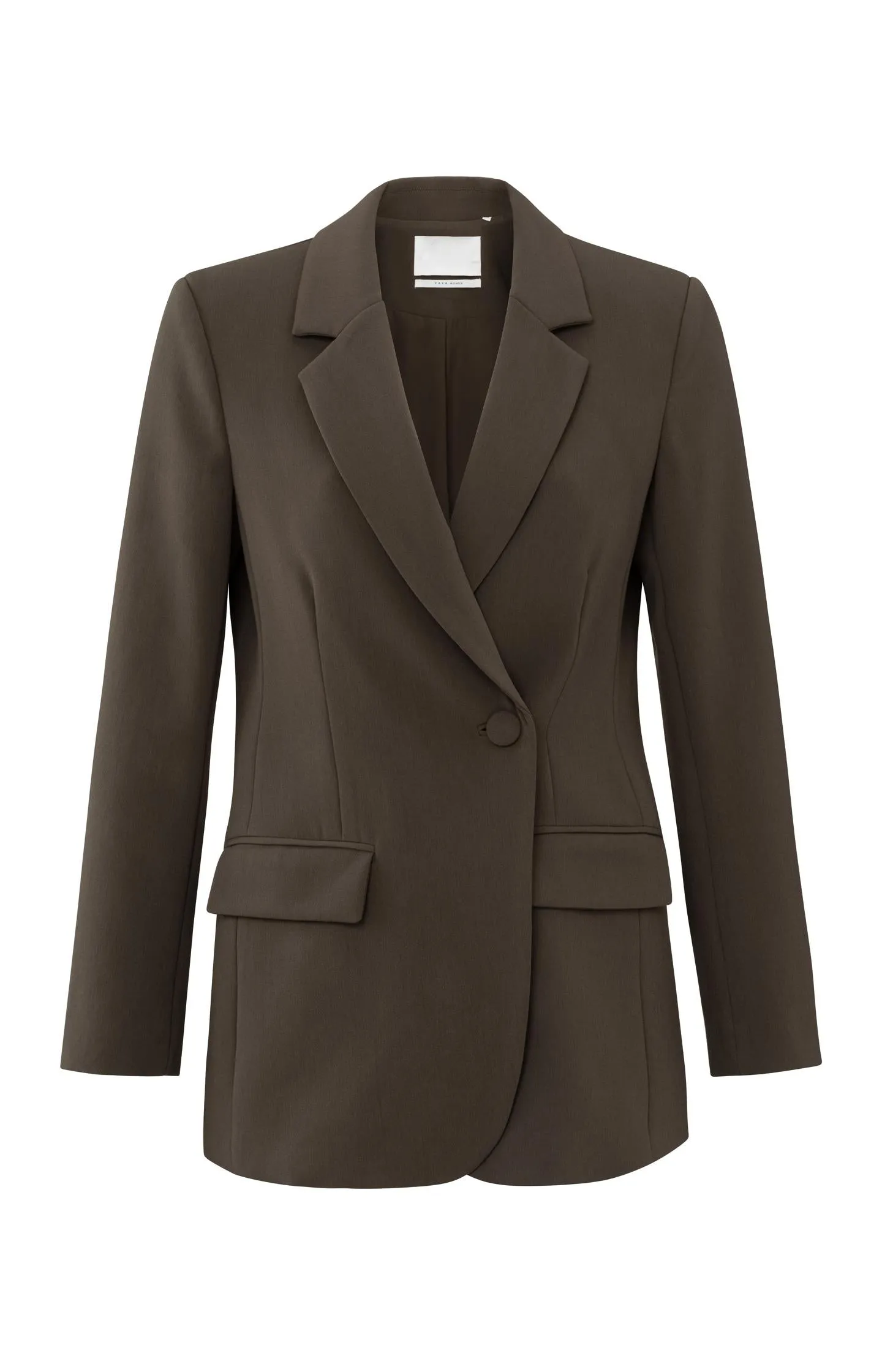Woven blazer with fitted fit, button and pockets