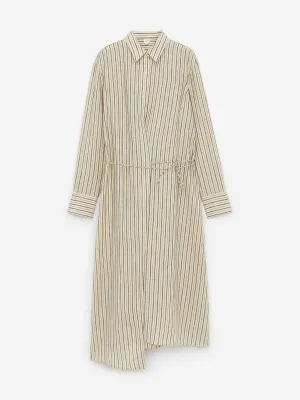 Wrap-Detail Linen Dress