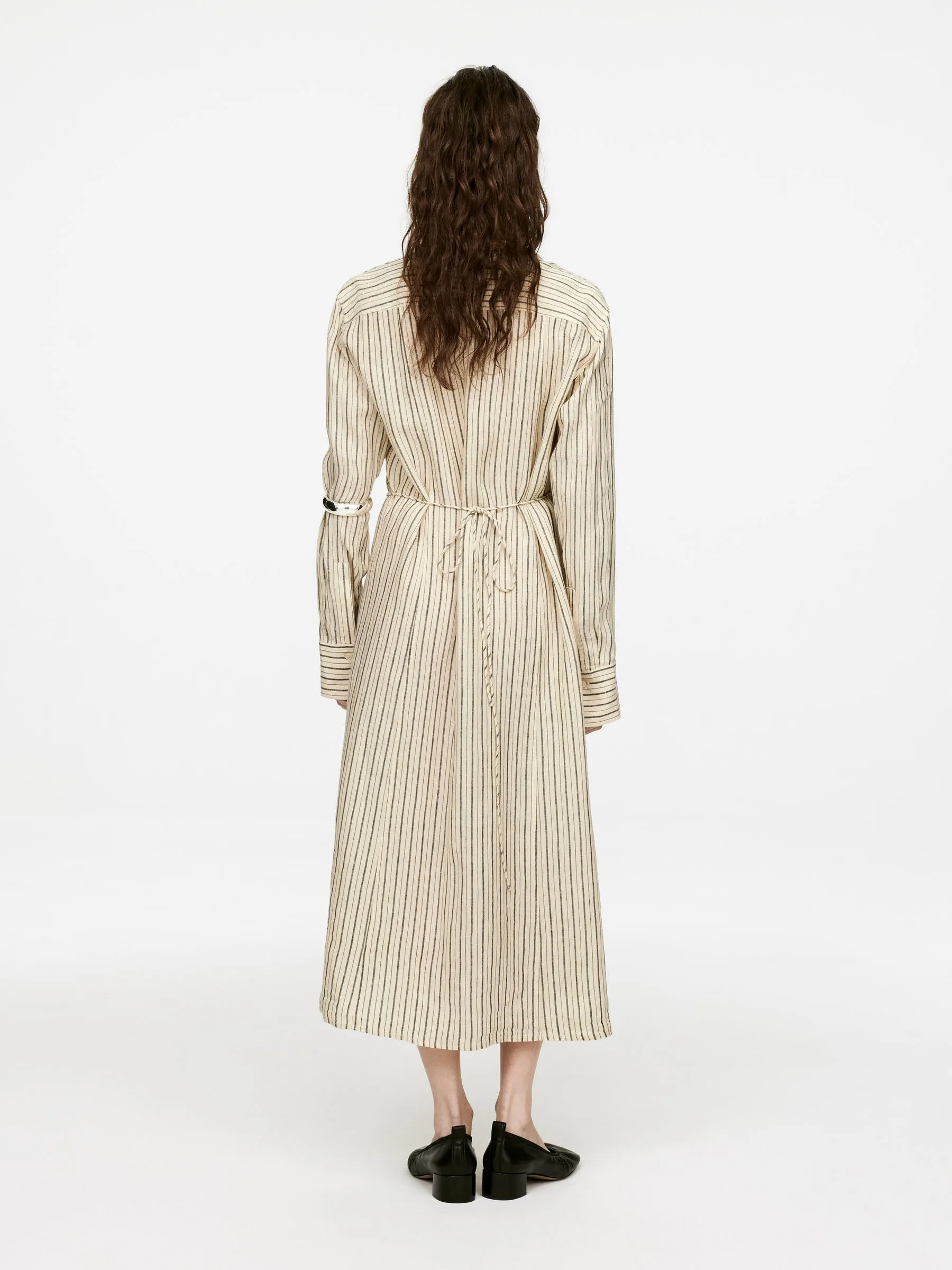 Wrap-Detail Linen Dress