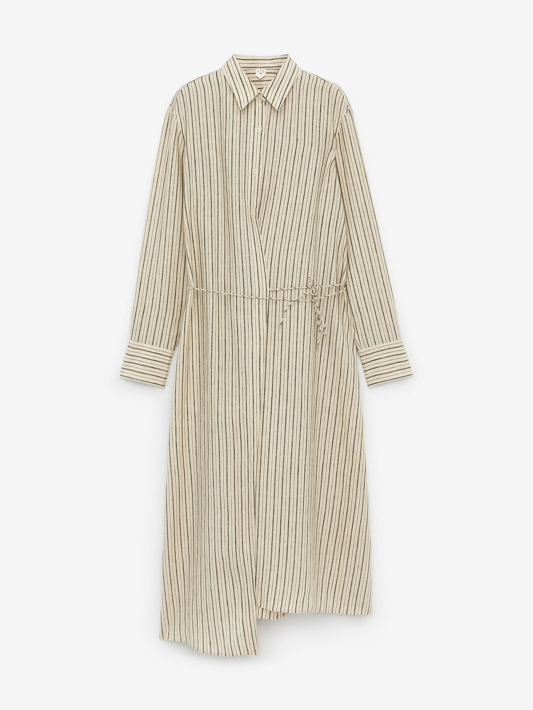 Wrap-Detail Linen Dress
