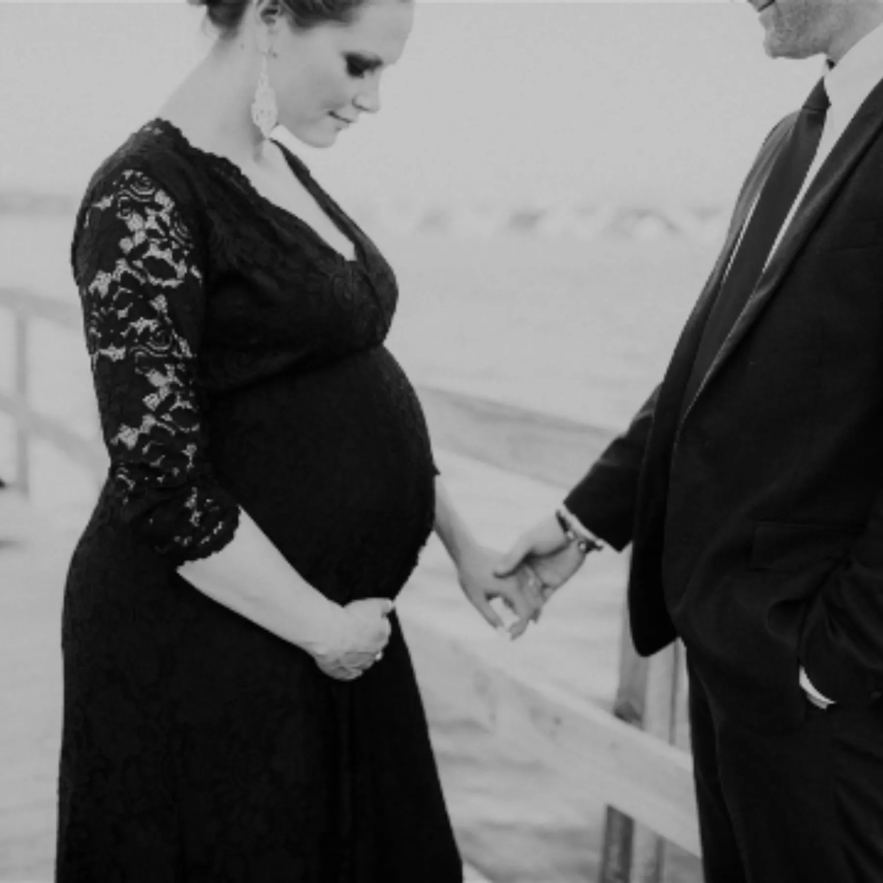Wrap Lace maternity dress #1219