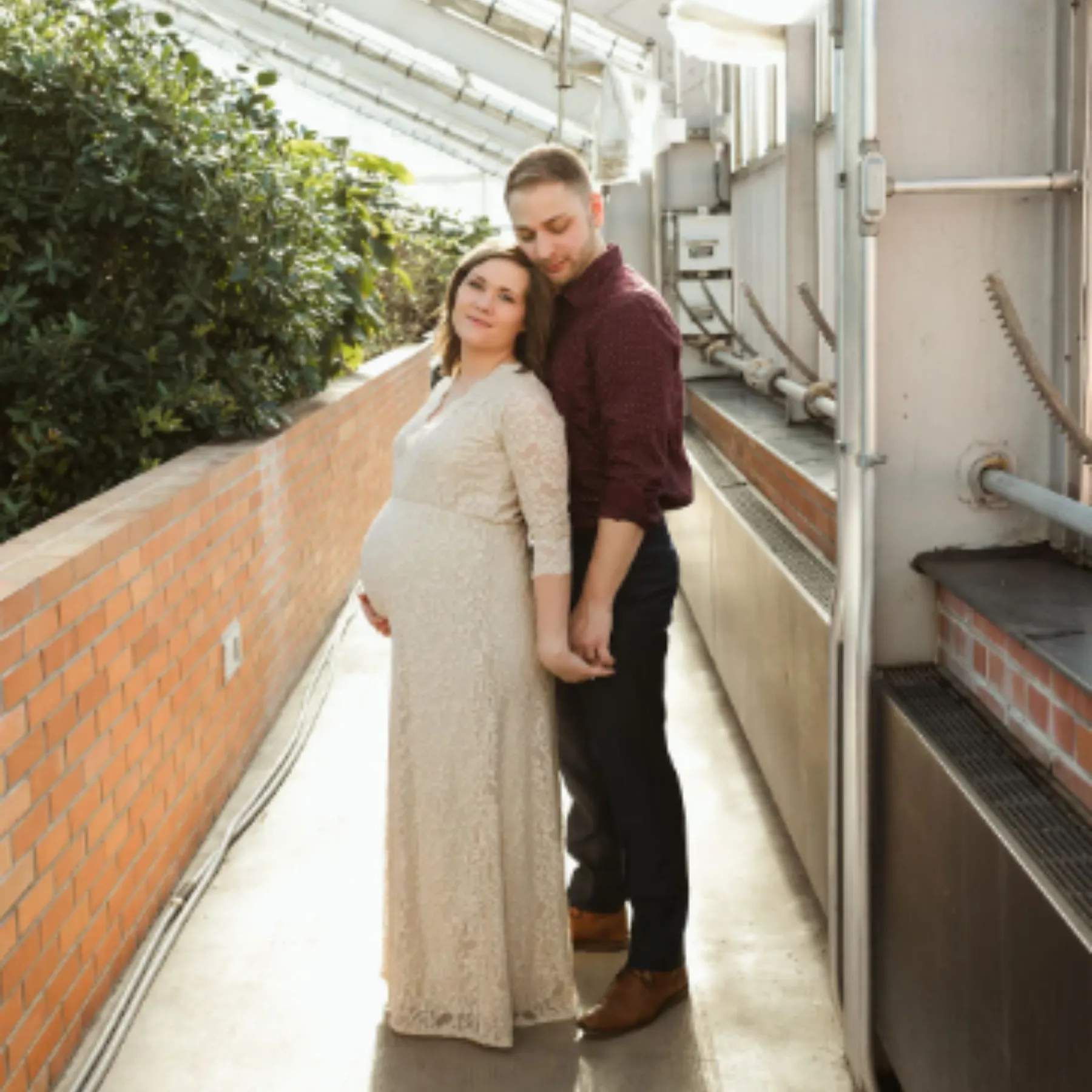 Wrap Lace maternity dress #1219