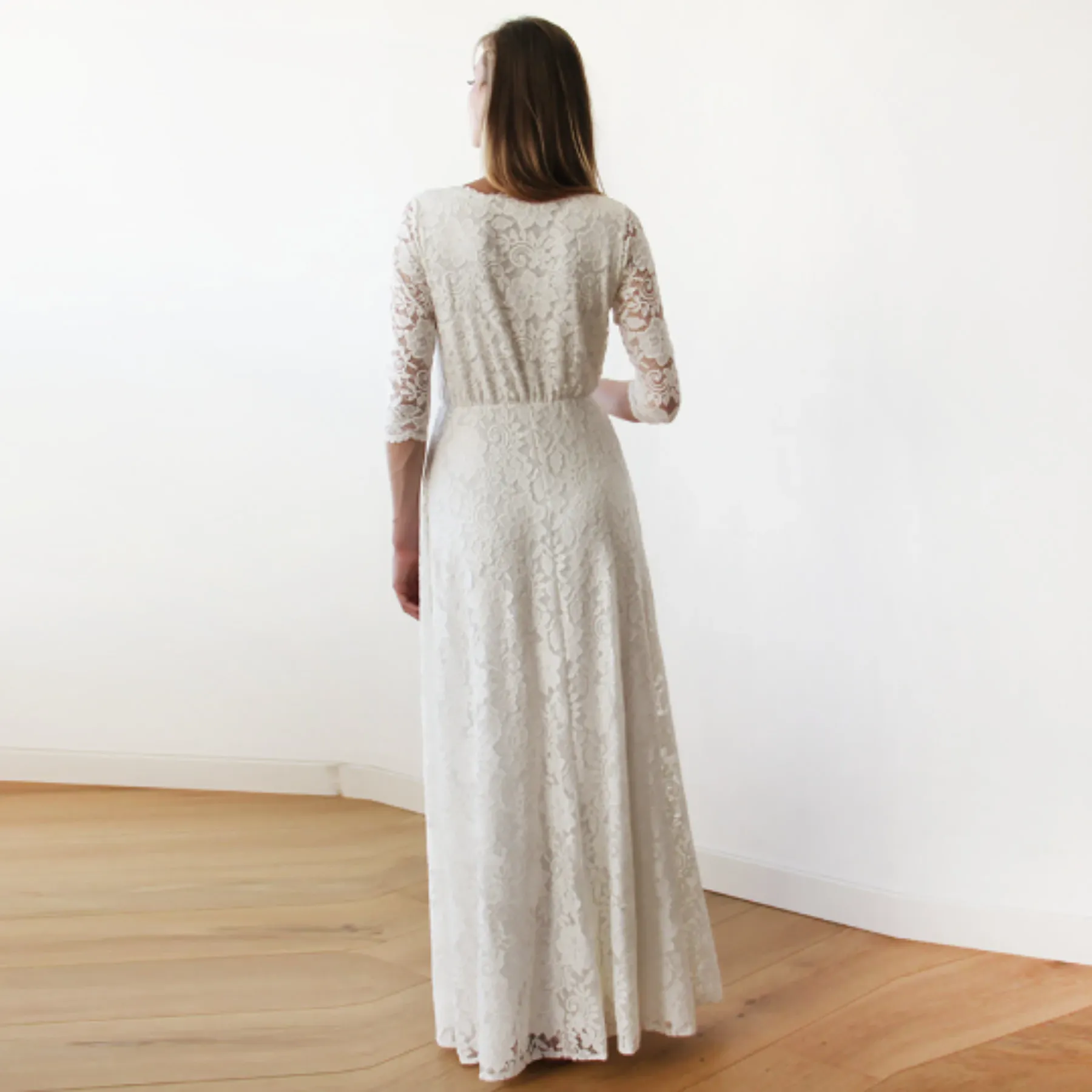 Wrap Lace maternity dress #1219
