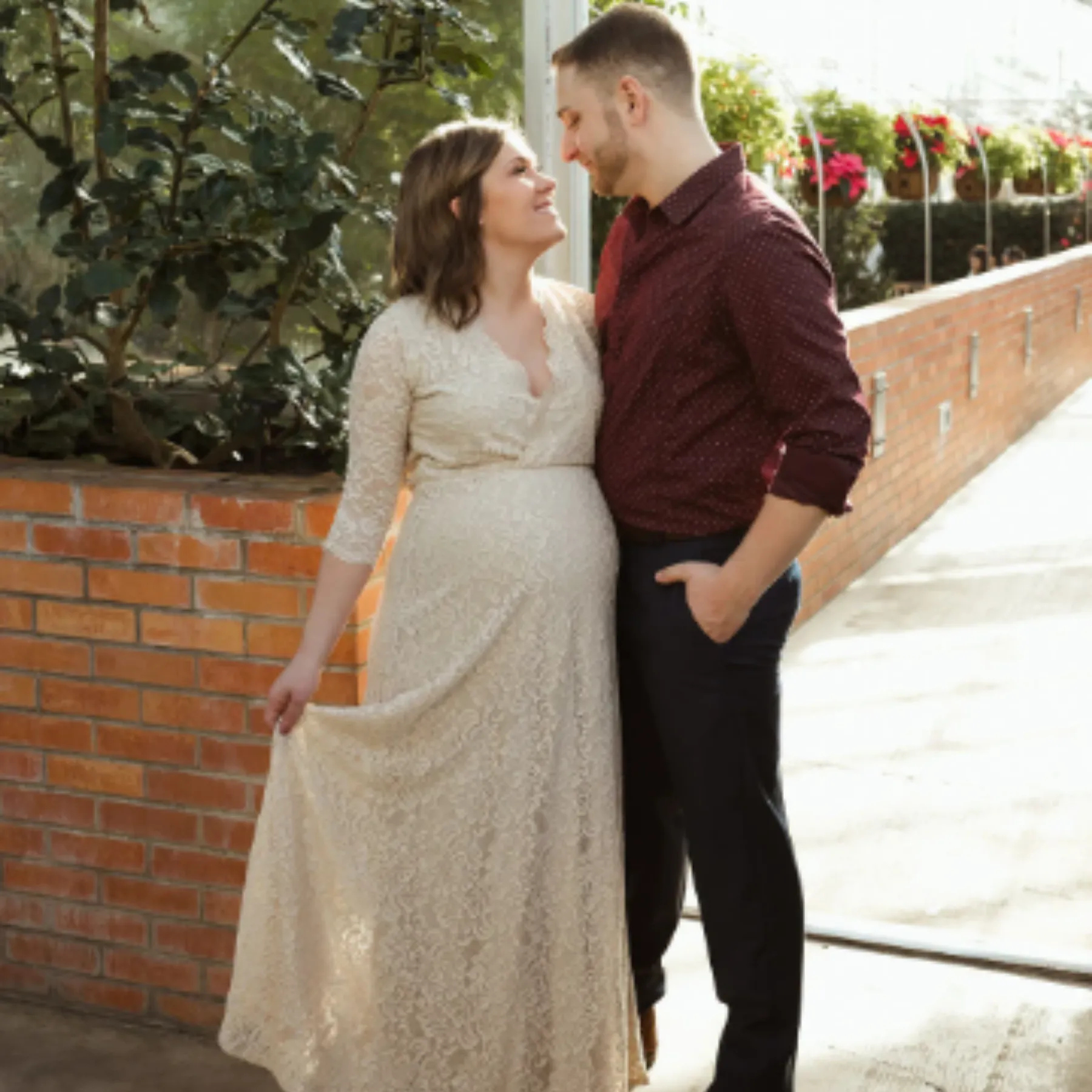 Wrap Lace maternity dress #1219
