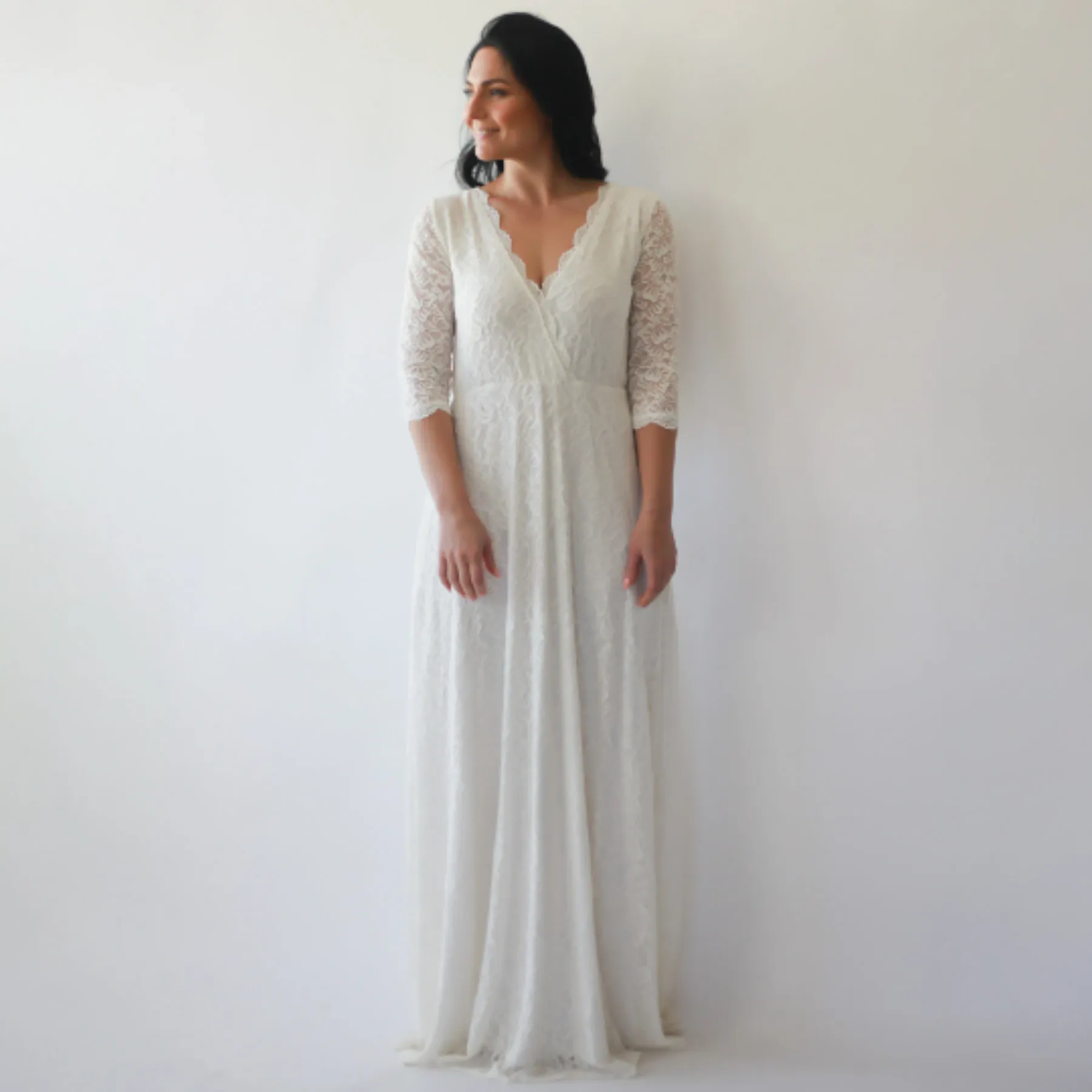 Wrap Lace maternity dress #1219