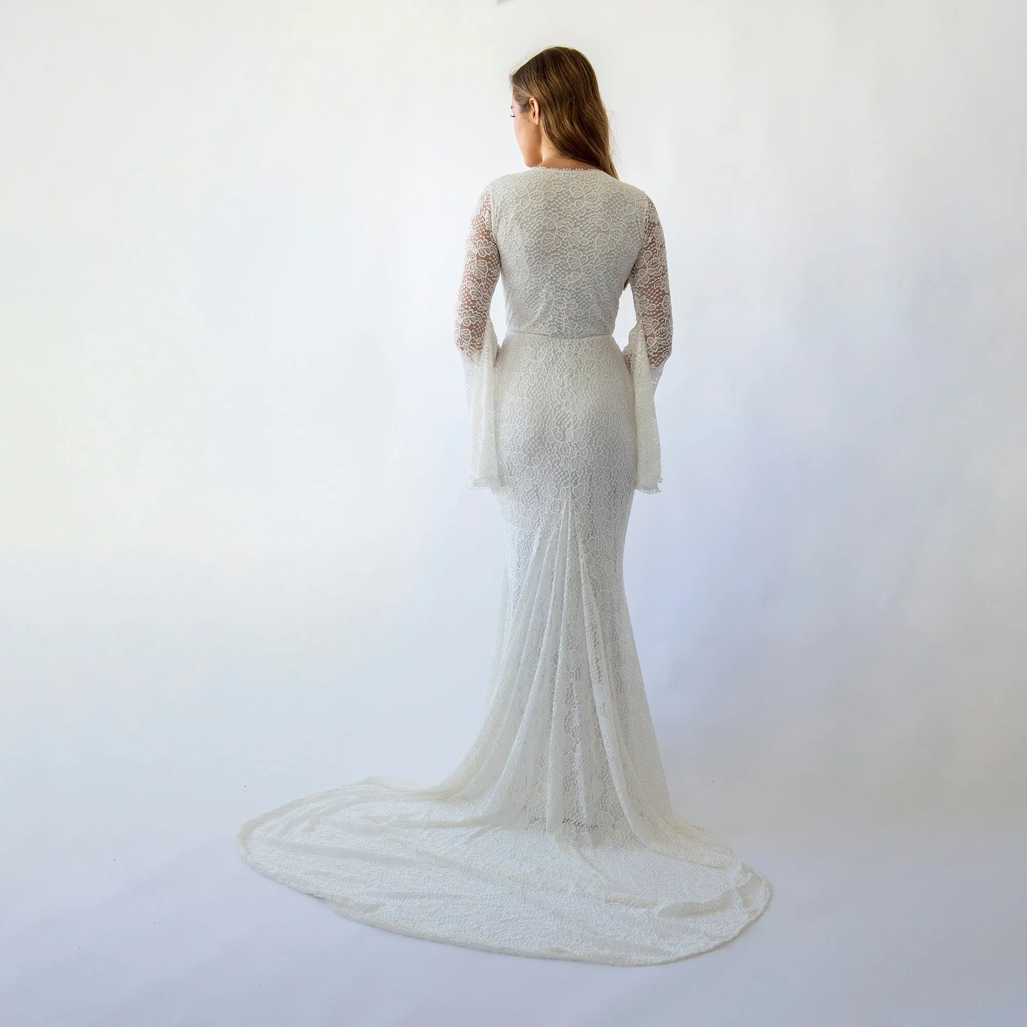Wrap Neckline Wedding Dress #1463
