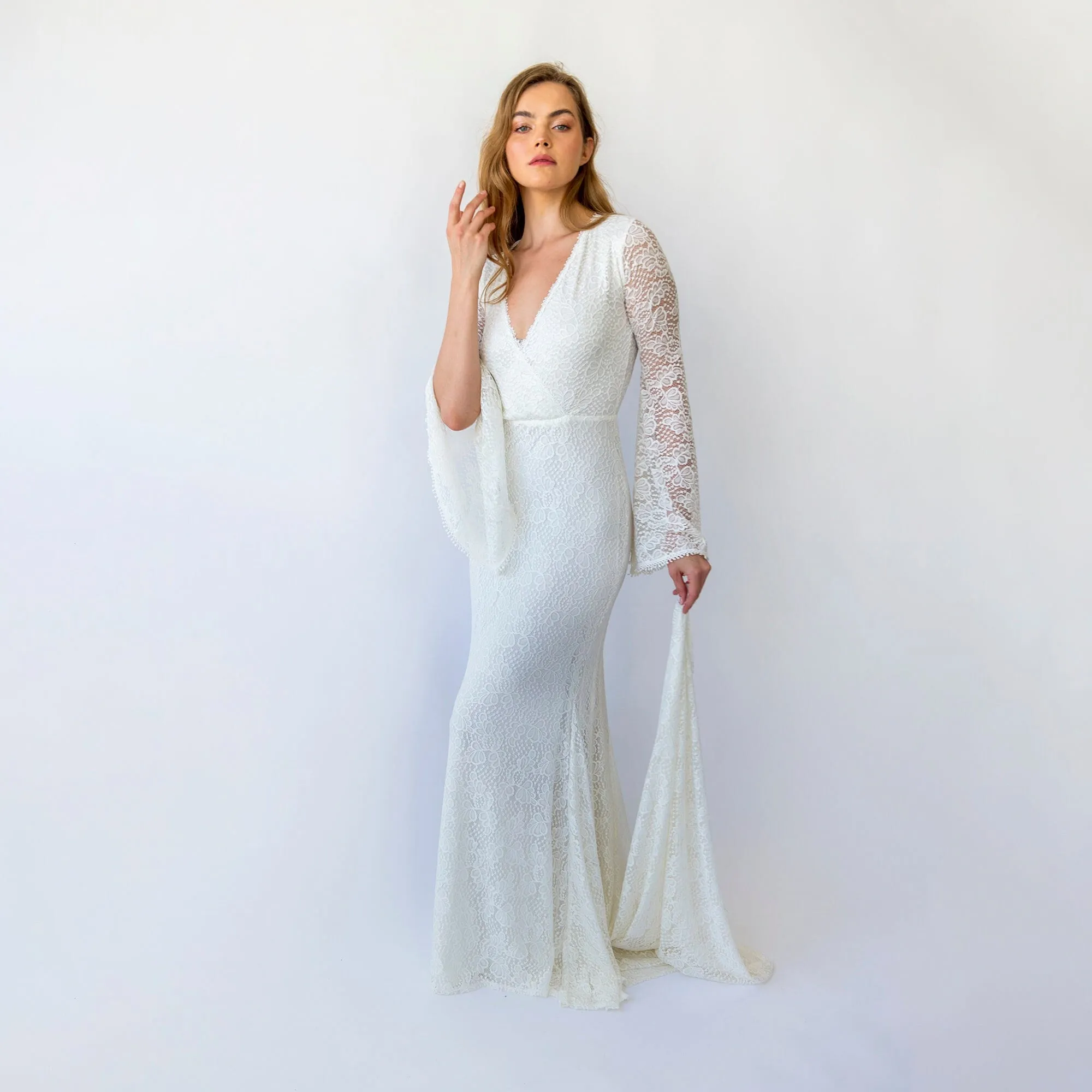 Wrap Neckline Wedding Dress #1463