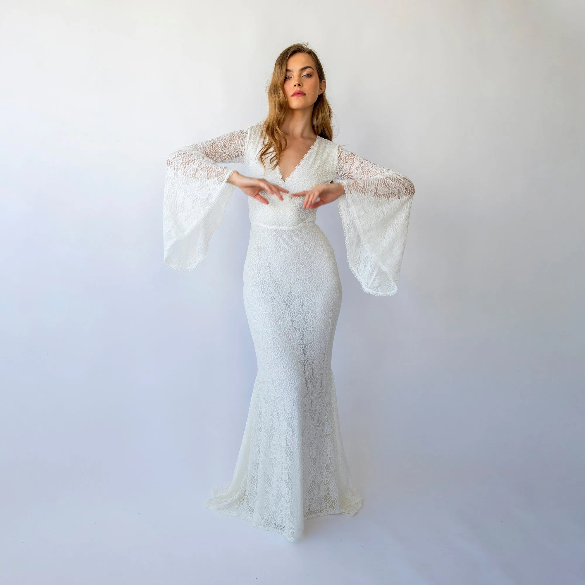 Wrap Neckline Wedding Dress #1463