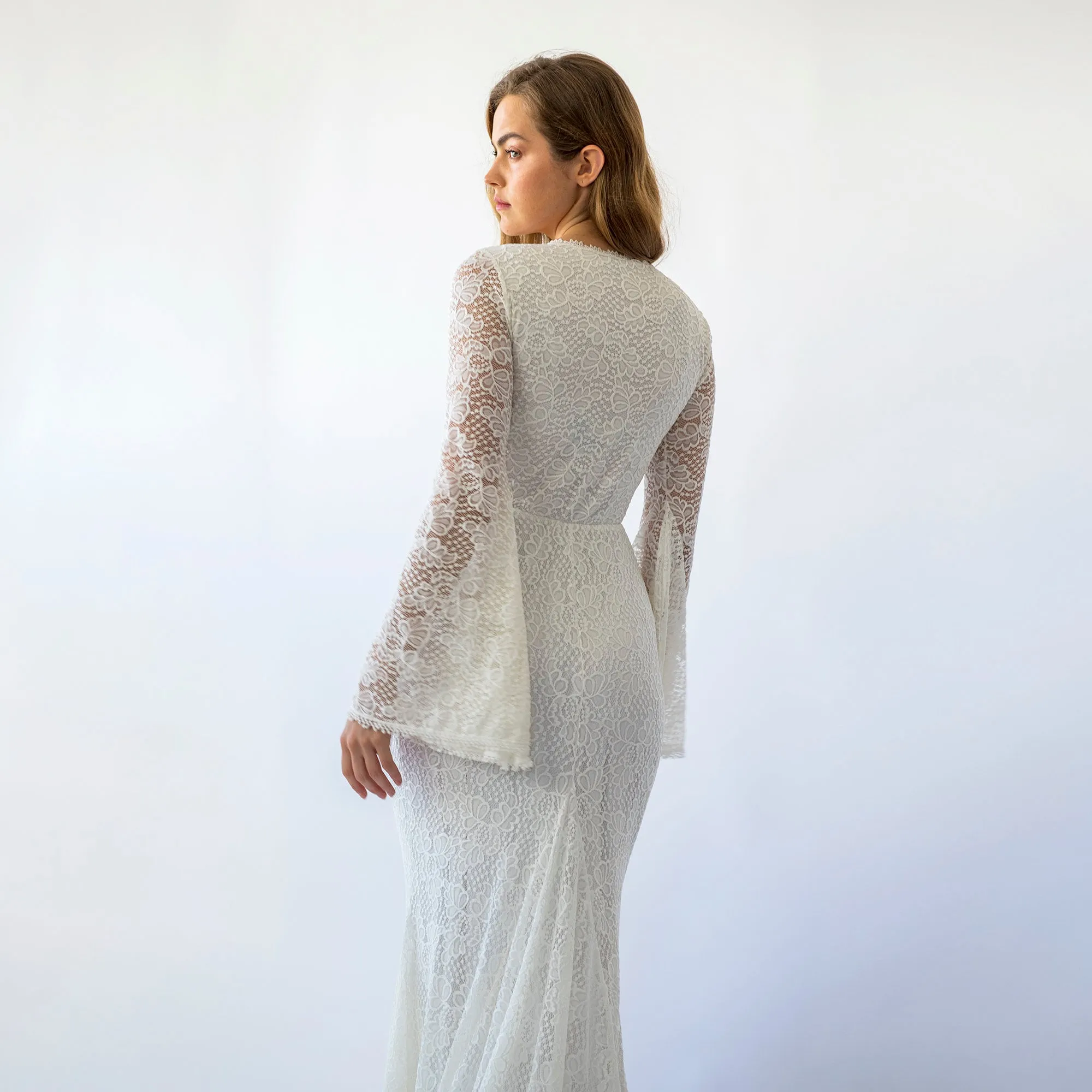 Wrap Neckline Wedding Dress #1463