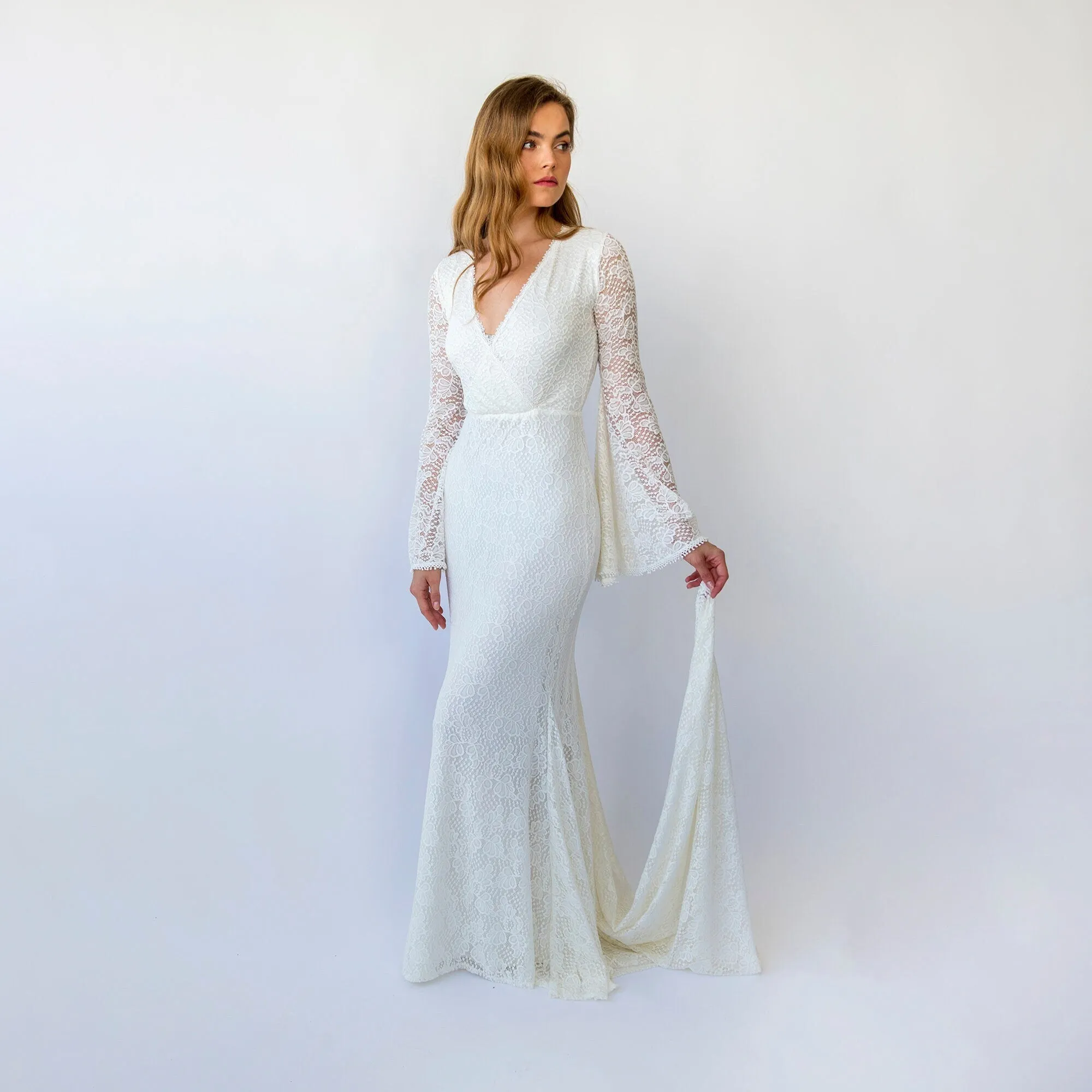 Wrap Neckline Wedding Dress #1463