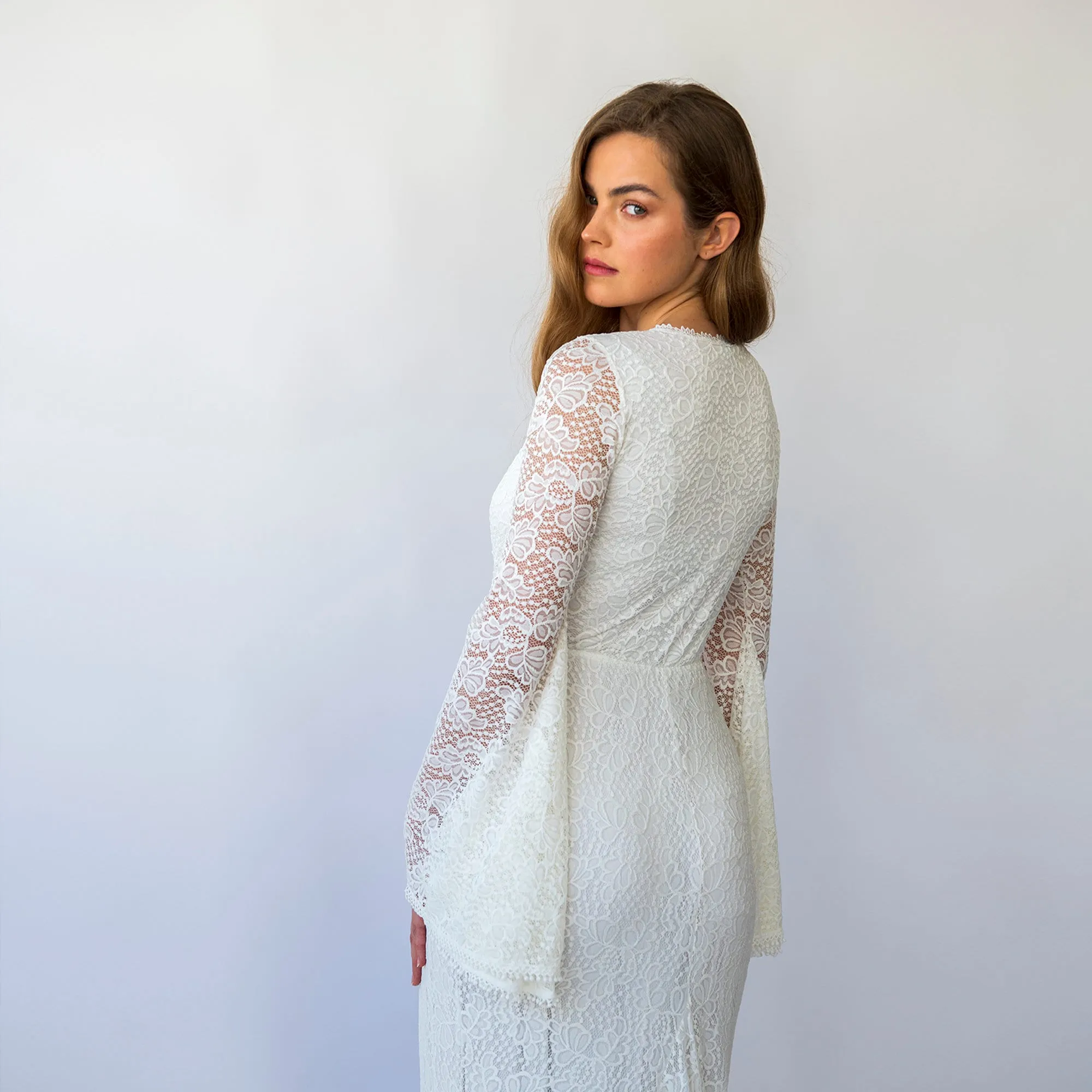 Wrap Neckline Wedding Dress #1463
