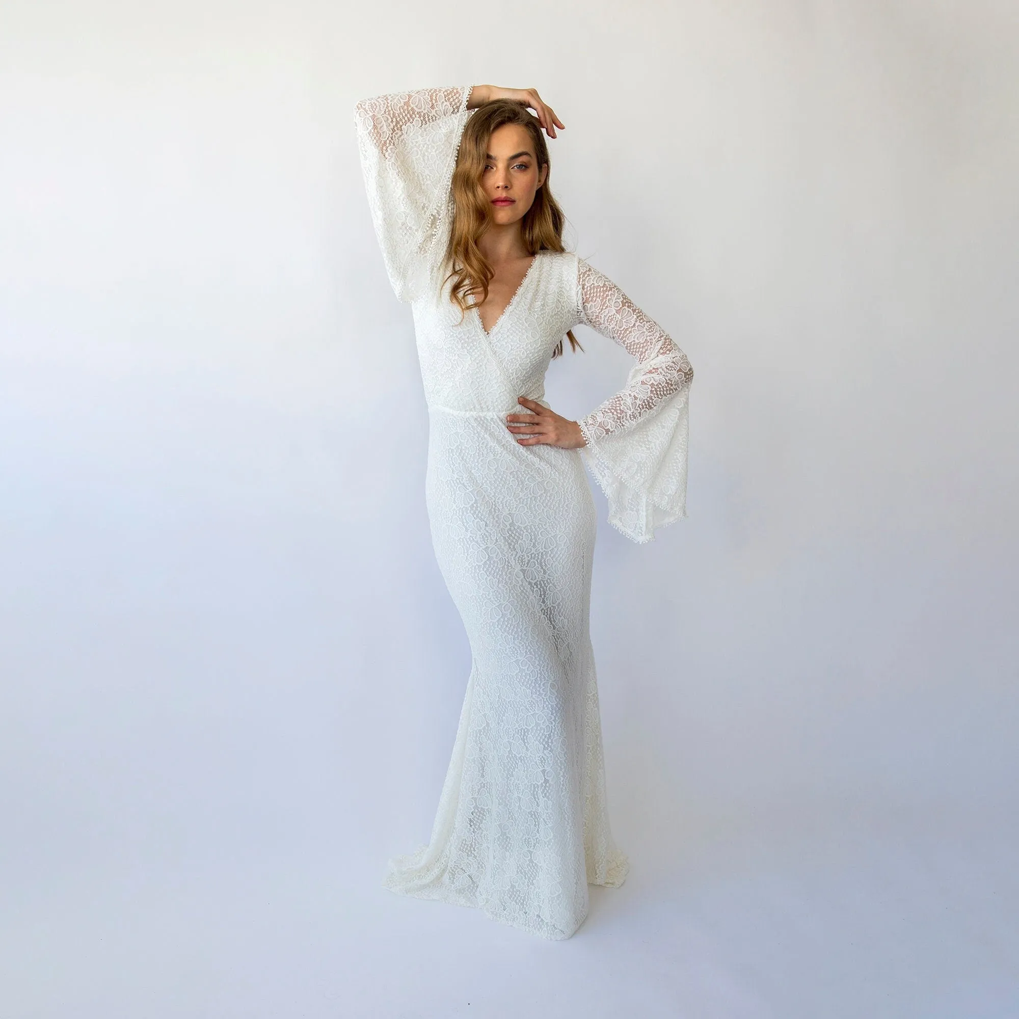 Wrap Neckline Wedding Dress #1463