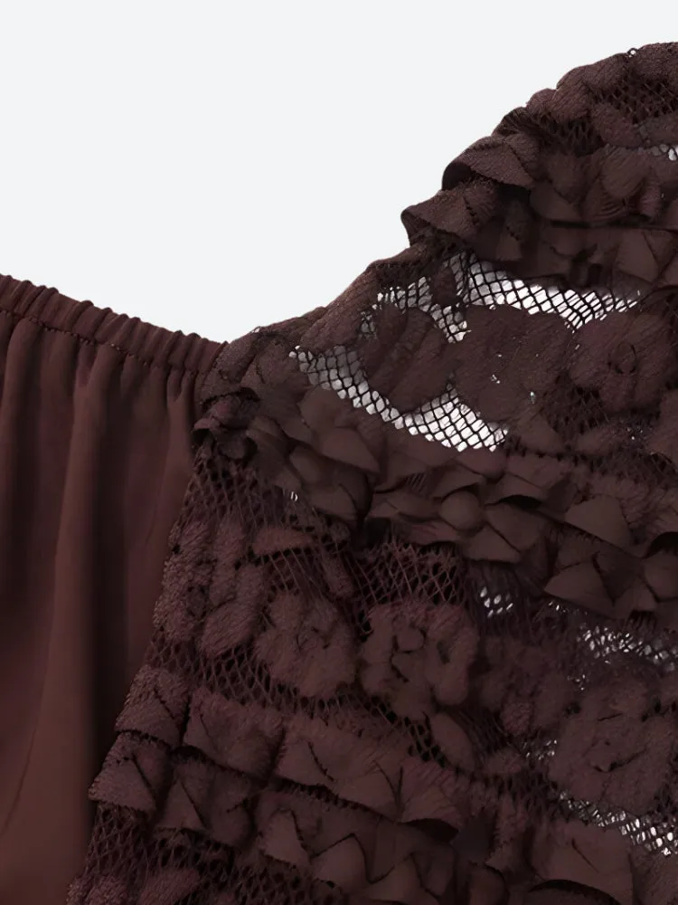 Y2K Lace Ruched Mini Dress