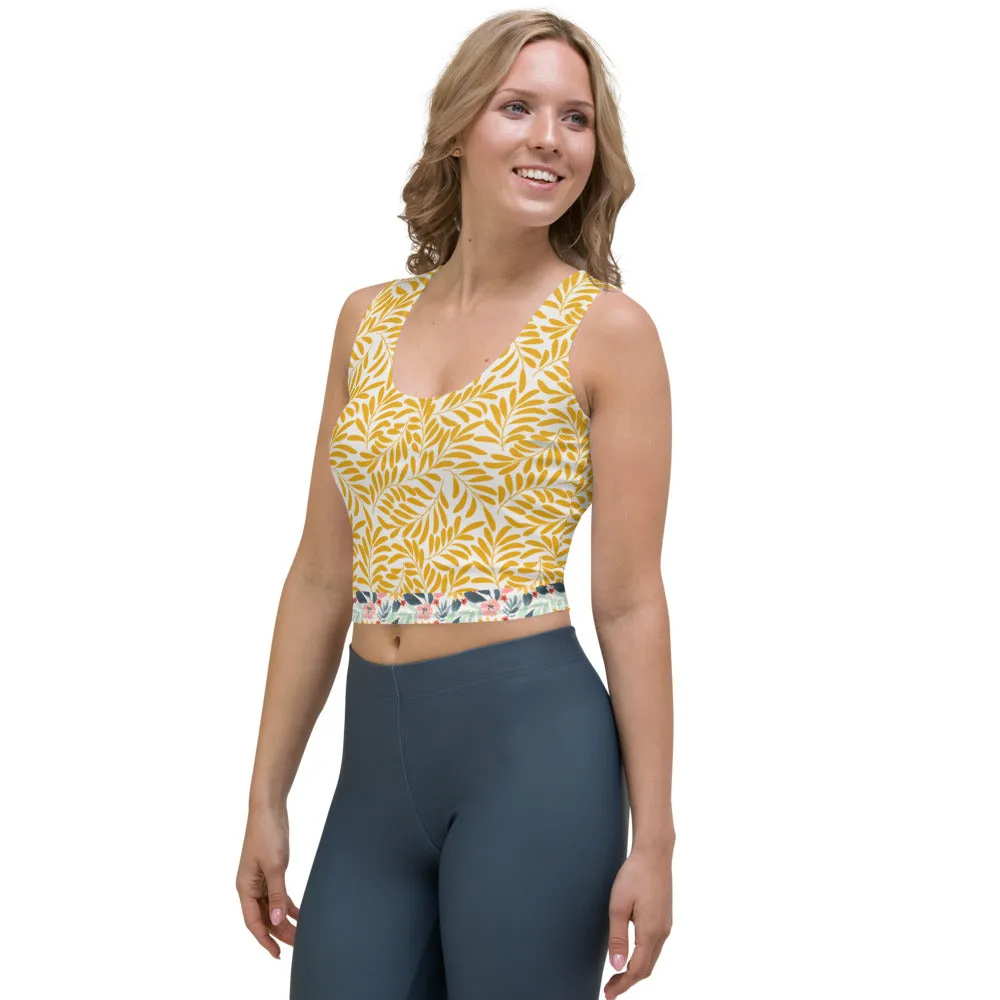 Yellow and Grey Watercolor - Crop Top