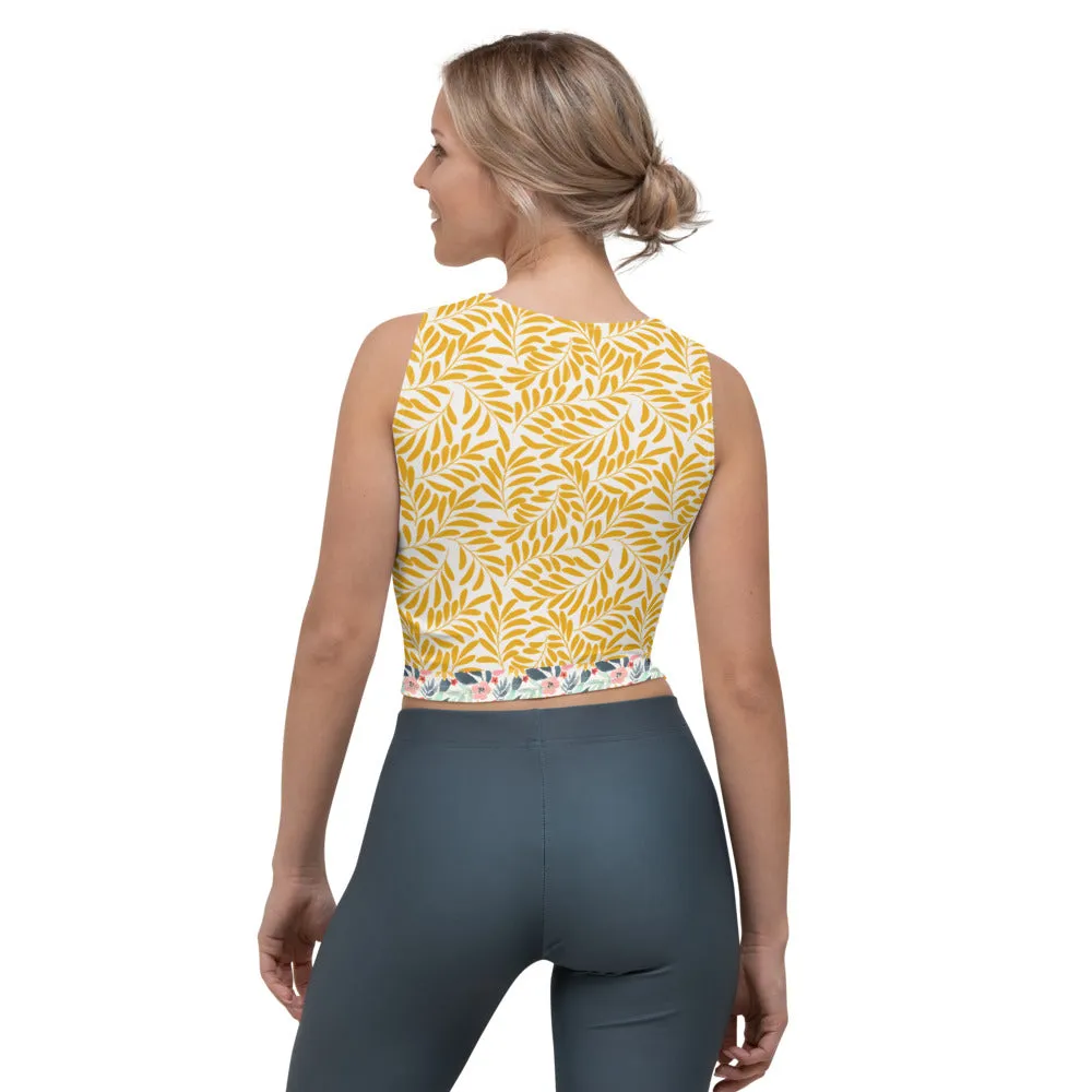Yellow and Grey Watercolor - Crop Top